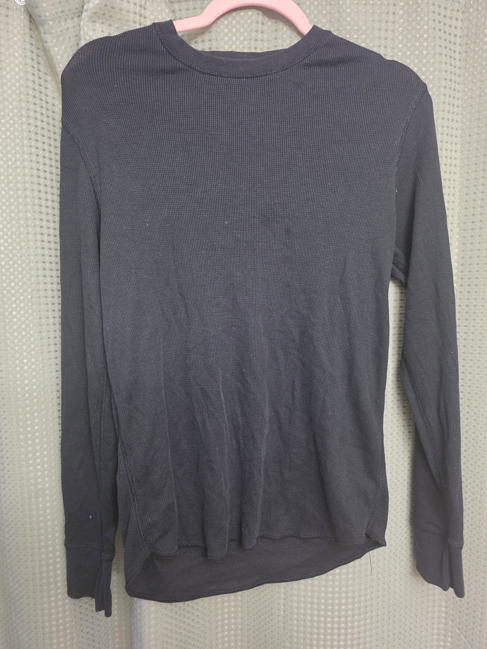 GAP Men's Long-Sleeve Thermal Crewneck — Dark Charcoal